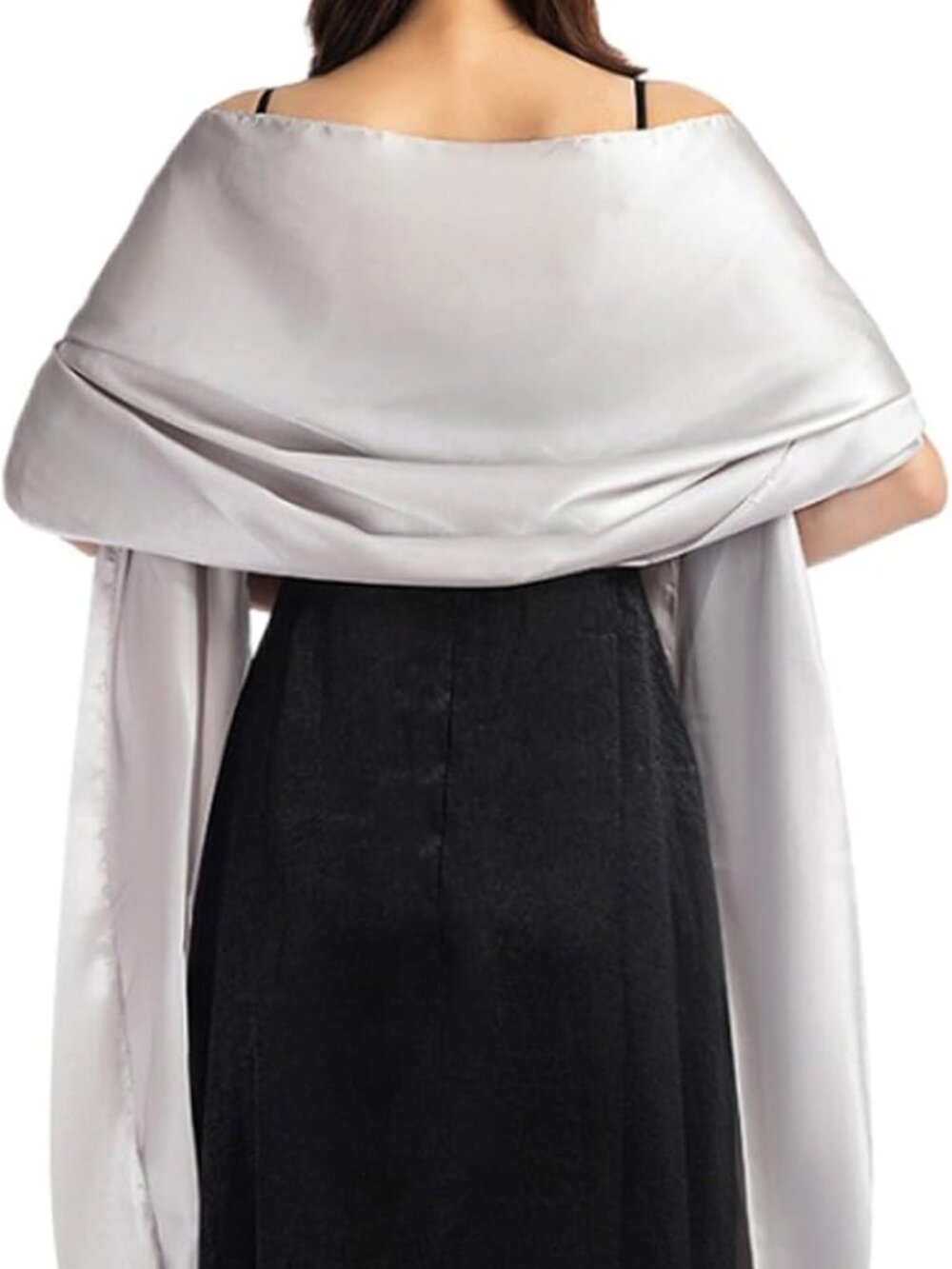 Women Satin Shawl Wrap for Evening Party Dresses Wedding Shoulder Cover Up